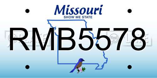RMB5578 Missouri License Plate