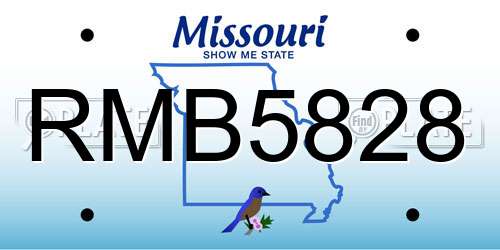 RMB5828 Missouri License Plate