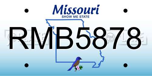RMB5878 Missouri License Plate