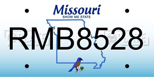 RMB8528 Missouri License Plate