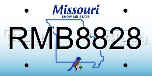 RMB8828 Missouri License Plate