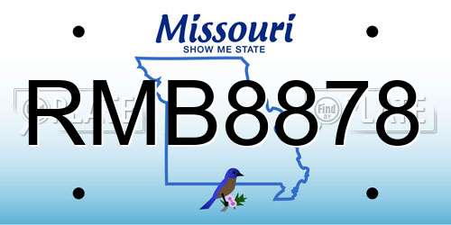 RMB8878 Missouri License Plate