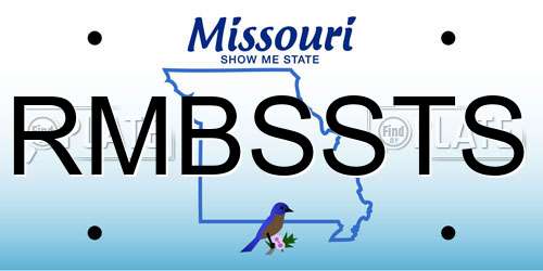 RMBSSTS Missouri License Plate