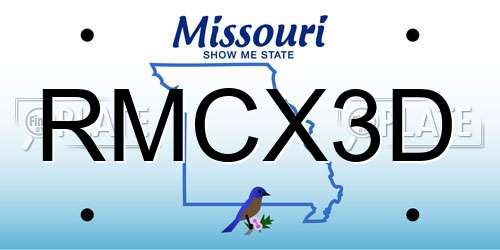RMCX3D Missouri License Plate