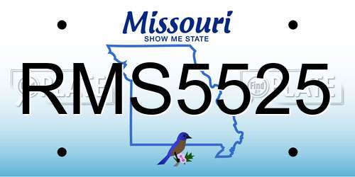 RMS5525 Missouri License Plate
