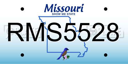 RMS5528 Missouri License Plate