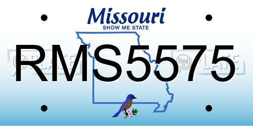 RMS5575 Missouri License Plate