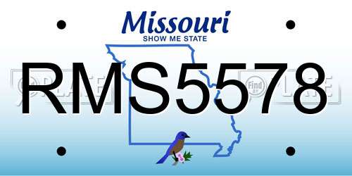 RMS5578 Missouri License Plate