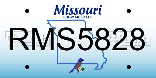 RMS5828 Missouri License Plate