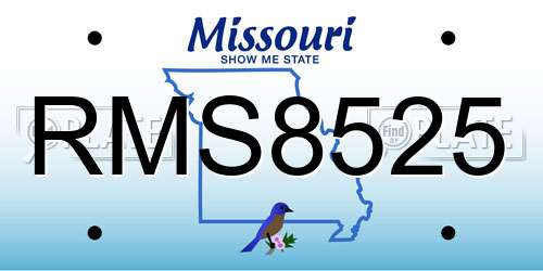 RMS8525 Missouri License Plate