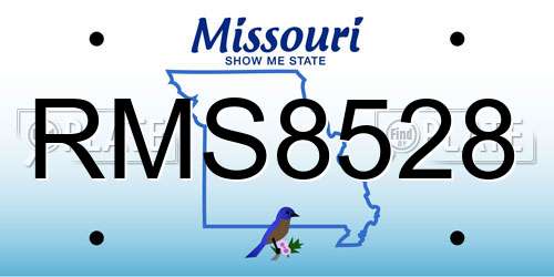 RMS8528 Missouri License Plate