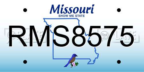 RMS8575 Missouri License Plate