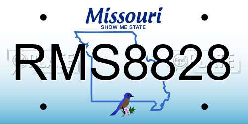 RMS8828 Missouri License Plate