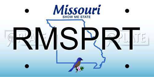 RMSPRT Missouri License Plate