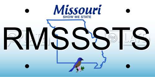 RMSSSTS Missouri License Plate