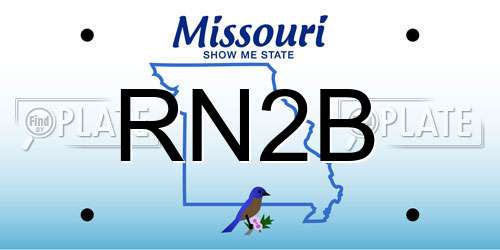 RN2B Missouri License Plate