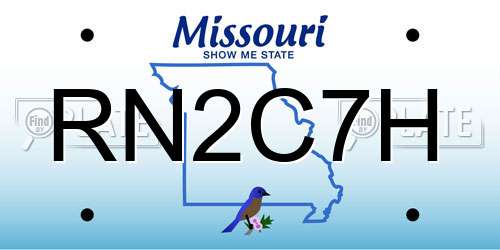 RN2C7H Missouri License Plate