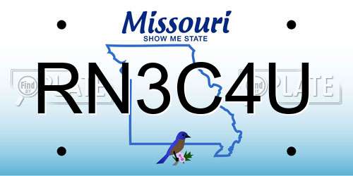 RN3C4U Missouri License Plate