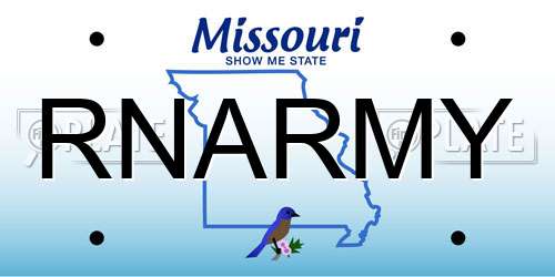 RNARMY Missouri License Plate