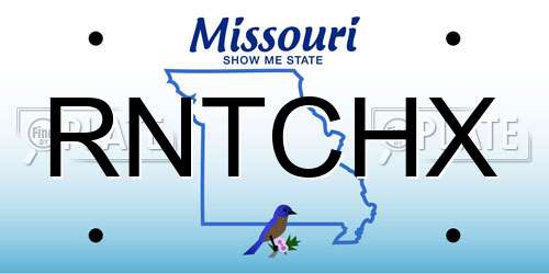 RNTCHX Missouri License Plate