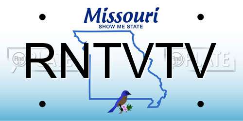 RNTVTV Missouri License Plate