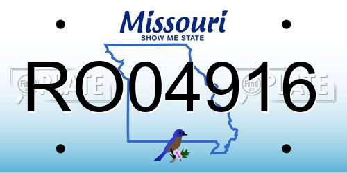 RO04916 Missouri License Plate