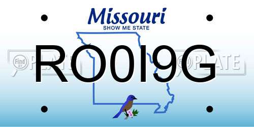 RO0I9G Missouri License Plate