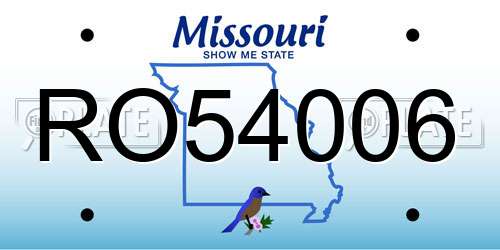 RO54006 Missouri License Plate