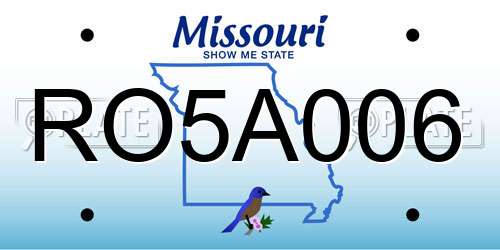 RO5A006 Missouri License Plate