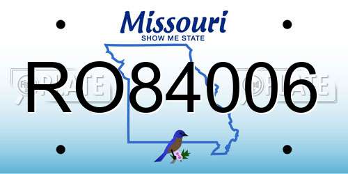 RO84006 Missouri License Plate