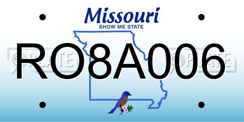 RO8A006 Missouri License Plate