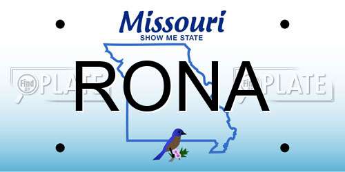 RONA Missouri License Plate