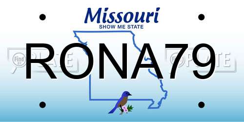 RONA79 Missouri License Plate
