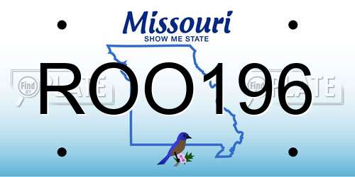 ROO196 Missouri License Plate