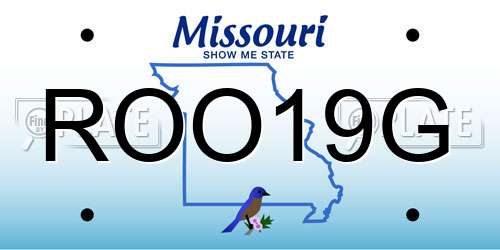 ROO19G Missouri License Plate