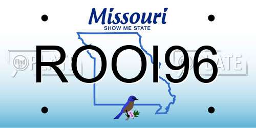 ROOI96 Missouri License Plate