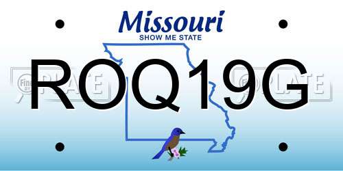 ROQ19G Missouri License Plate