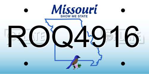 ROQ4916 Missouri License Plate