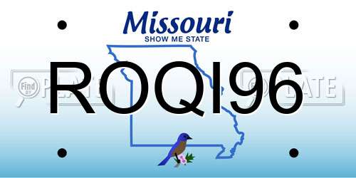 ROQI96 Missouri License Plate