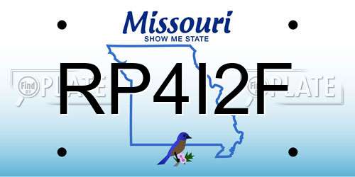 RP4I2F Missouri License Plate
