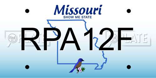 RPA12F Missouri License Plate