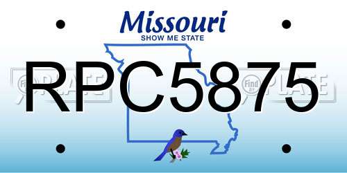 RPC5875 Missouri License Plate