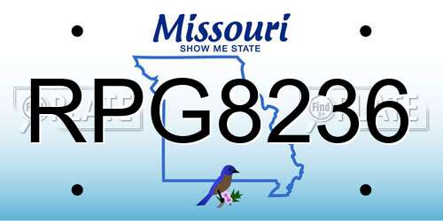 RPG8236 Missouri License Plate