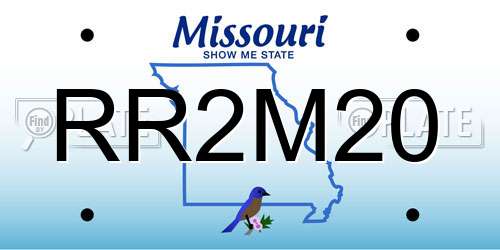 RR2M20 Missouri License Plate