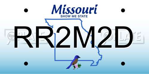 RR2M2D Missouri License Plate
