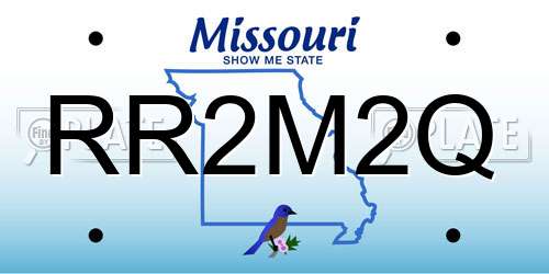 RR2M2Q Missouri License Plate