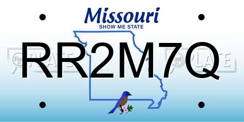 RR2M7Q Missouri License Plate