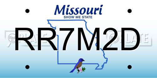 RR7M2D Missouri License Plate