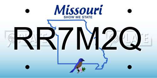 RR7M2Q Missouri License Plate