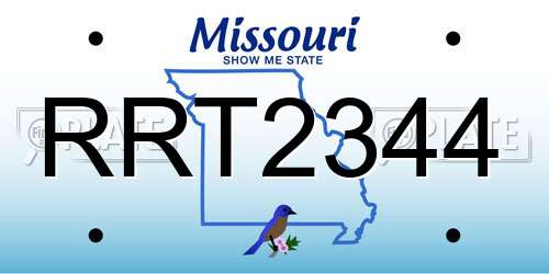 RRT2344 Missouri License Plate